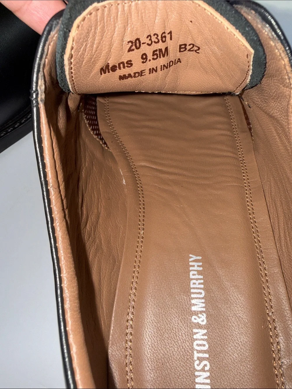 Johnston & Murphy Black Leather Derby Shoes